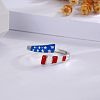 Independence Day American Flag Pattern Alloy Enamel Cuff Rings FS-WGD328B-01-3