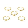 Clear Cubic Zirconia Initial Letter Open Cuff Ring RJEW-H120-09G-C-4