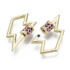 Brass Micro Pave Cubic Zirconia Screw Carabiner Lock Charms KK-R136-067C-NF-3
