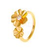 Ocean Theme Alloy Crystal Rhinestone 2 Flower Cuff Toe Rings FS-WGDF1B5-13-1