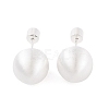 Round Ball Drawbench Brass Ear False Plugs for Women EJEW-G391-24B-S-2