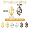 75Pcs 3 Colors Leaf Iron Pendants IFIN-YW0003-67-2