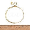 Natural Pearl Two Sides Polished Beaded Chain Bracelets with 304 Stainless Steel Paperclip Chains BJEW-JB14234-03-4