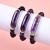 Natural Amethyst Beads Stretch Bracelets BJEW-T022-04G-4