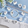 24Pcs 12 Style Cup with Word Pattern Silicone Beads SIL-CA0002-77-4