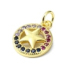 Brass Micro Pave Colorful Cubic Zirconia Pendants KK-H475-19G-08-2