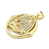 Brass Micro Pave Cubic Zirconia Pendants KK-K354-08A-G-2