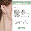 Beebeecraft 50Pcs 304 Stainless Steel Stud Earring Settings STAS-BBC0004-42-2