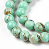 Assembled Synthetic Turquoise and Shell Beads Strands G-S212-4mm-04-3