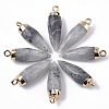 Top Golden Plated Natural Labradorite Pointed Pendants G-S359-078D-2