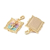 Brass Random Color Glass Pendants KK-Q030-05A-G-3