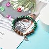 Reiki Natural Ruby & Wenge Wood Beads Stretch Bracelet BJEW-JB06896-03-2