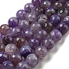 Faceted Natural Dragon Veins Agate Beads Strands G-F447-12mm-L04-2