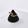 Oval 304 Stainless Steel Rhinestone Open Cuff Ring for Women RJEW-Z076-01G-1