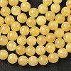 Natural Yellow Jade Bead Strands G-K121-01-8mm-2
