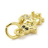 Rack Plating Brass Micro Pave Cubic Zirconia Charms KK-Q784-25G-3