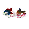 UV Plating Opaque Printed Acrylic European Beads OACR-N153-06E-2