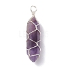 Natural Gemstone Double Terminated Pointed Pendants PALLOY-JF01227-2