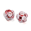 Christmas Theme Polymer Clay Rhinestone Beads with Resin X-RESI-Z045-01C-2