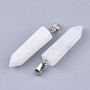 Natural White Jade Point Pendants G-R220-34R-2