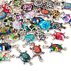  42Pcs 21 Colors Alloy Enamel Connector Charms ENAM-TA0001-78-2