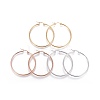 304 Stainless Steel Hoop Earrings EJEW-YW0001-01F-1