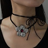 Alloy Rhinestone Pendant Necklaces NJEW-A022-01B-1