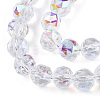 Electroplate Transparent Glass Beads Strands EGLA-N002-34C-C03-3