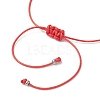 2Pcs Natural Rose Quartz & Eyeless Obsidian 
& Malaysia Jade Beads with Korean Waxed Polyester Cord Bracelets BJEW-JB12887-5