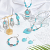 ANATTASOUL Natural & Synthetic Turquoise Heart Pendant Necklaces & Beaded Bracelets & Feather Chandellier Earrings SJEW-AN0001-45-5