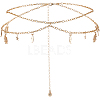 Alloy Moon Sun Star Double Layer Tassel Waist Chains AJEW-GF0013-25G-1