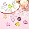 35Pcs 7 Colors UV Plating Acrylic Bead Caps OACR-CJ0002-36-5