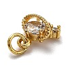 Brass Micro Pave Cubic Zirconia Charms ZIRC-H119-10G-3