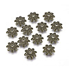 8-Petal Tibetan Style Alloy Flower Bead Caps TIBEB-2347-AB-FF-1