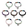 Natural Mixed Gemstone Round Beaded Chakra Stretch Bracelets BJEW-K251-01-1