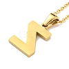 Ion Plating(IP) Initial Letter 304 Stainless Steel Pendant Necklaces NJEW-M199-01G-Z-2