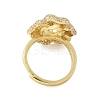 Flower Brass Micro Pave Cubic Zirconia Adjustable Ring Settings KK-K297-03G-3