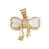 Brass Micro Pave Cubic Zirconia Pendants KK-D376-05G-1