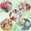 Flower Shape Wood Floss Bobbin AJEW-GF0011-05-4