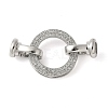 Brass Pave Clear Cubic Zirconia Fold Over Clasps KK-M320-24P-1