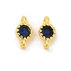 Brass Cubic Zirconia Flat Round Connector Charms KK-H204-02G-03-1