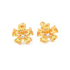 Rack Plating Brass Micro Pave Cubic Zirconia Stud Earrings EJEW-I304-07G-08-1