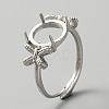 Adjustable Brass Solitaire Ring Settings FIND-WH0120-63A-1