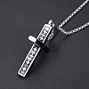 Tibetan Style Stainless Steel Pendant Necklaces PW23033086675-3