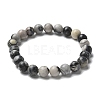 Natural Netstone Bead Stretch Bracelets BJEW-K212-B-021-3