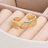 Rack Plating Brass Micro Pave Clear Cubic Zirconia Cuff Rings for Women RJEW-M028-116G-3