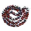 Electroplate Transparent Glass Beads Strands EGLA-A034-T8mm-Q18-2