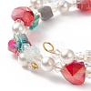 Glass Beads Three Loops Wrap Bracelets BJEW-JB09054-5