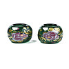 Flower Printed Transparent Acrylic Rondelle Beads TACR-S160-01-C04-2