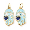 Rack Plating Brass Enamel with Glass Pendants LS-KK-B076-11G-1